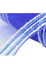 10.5" Drift Border Edge Mesh Ribbon: Royal Blue/White (10 Yards)
