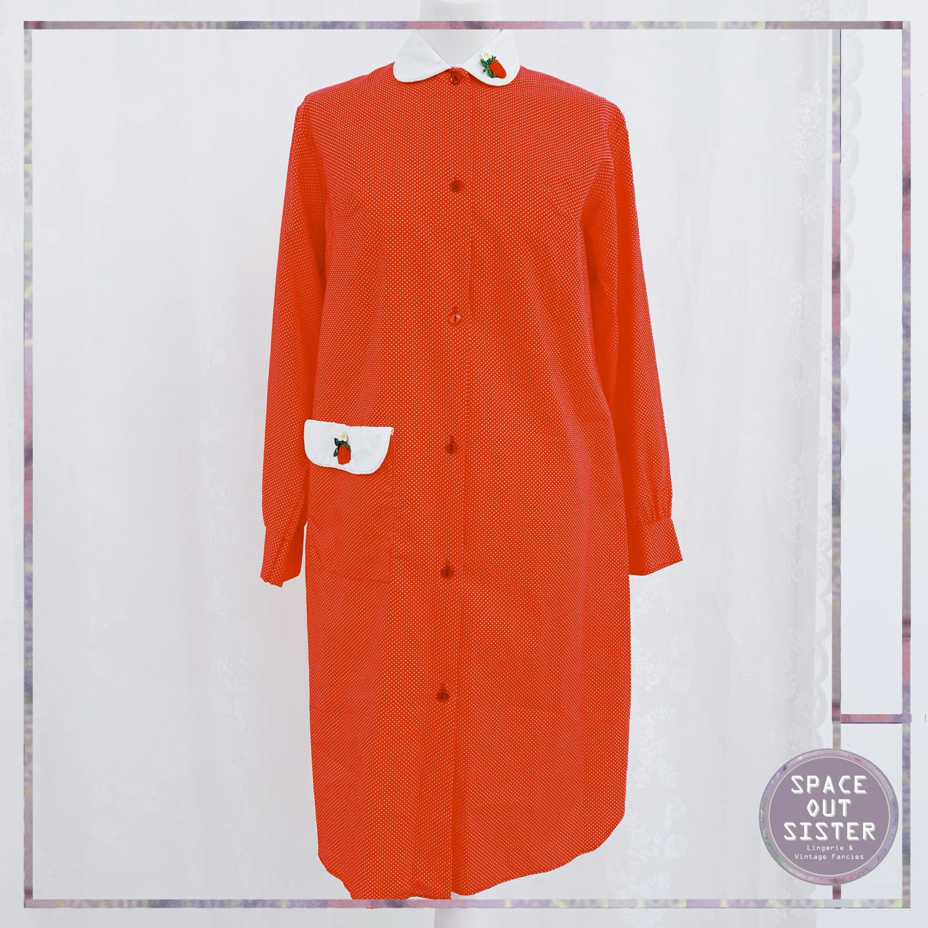 1960s Vintage Cotton Strawberry Fields Nightshirt