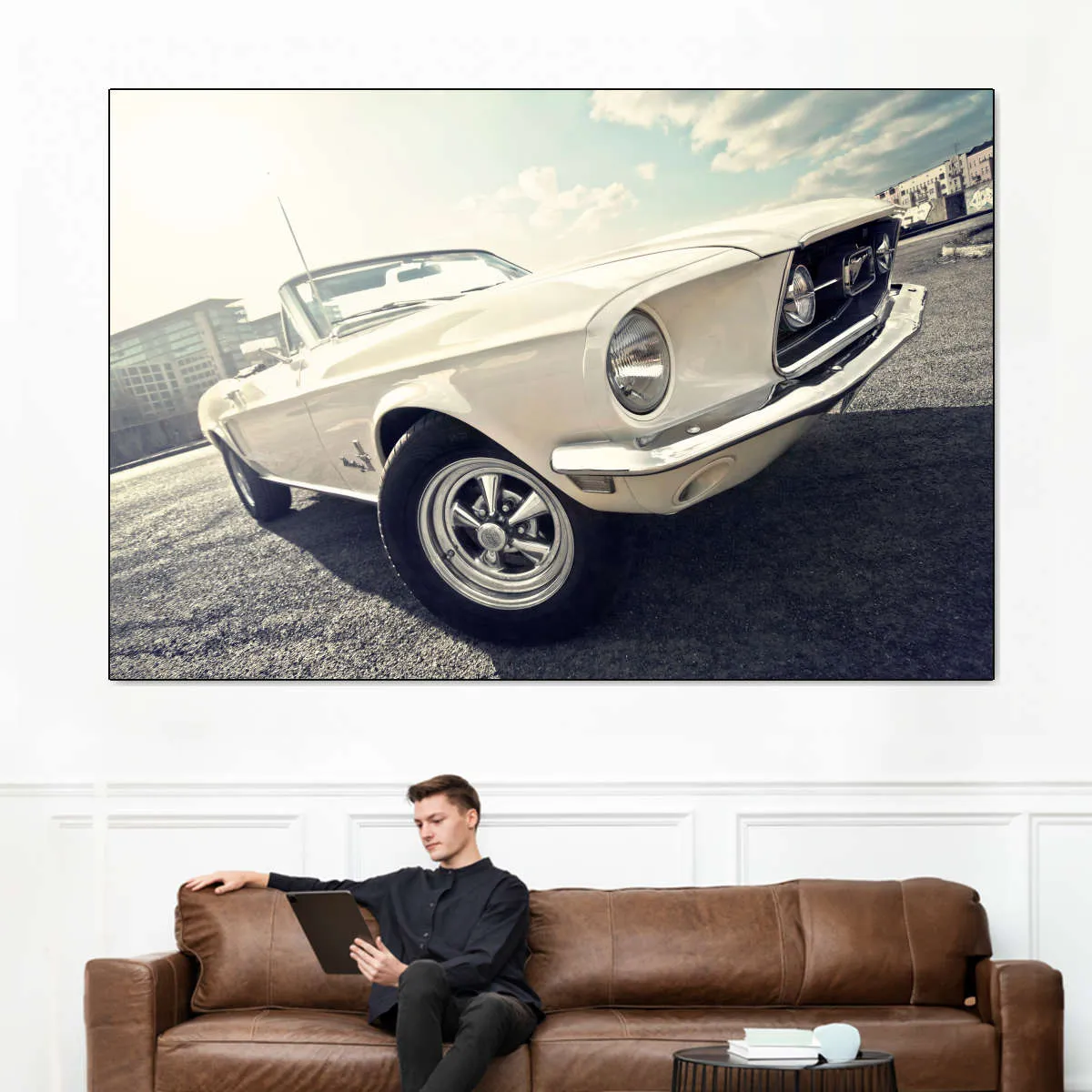 1968 Ford Mustang Convertible Car Wall Art
