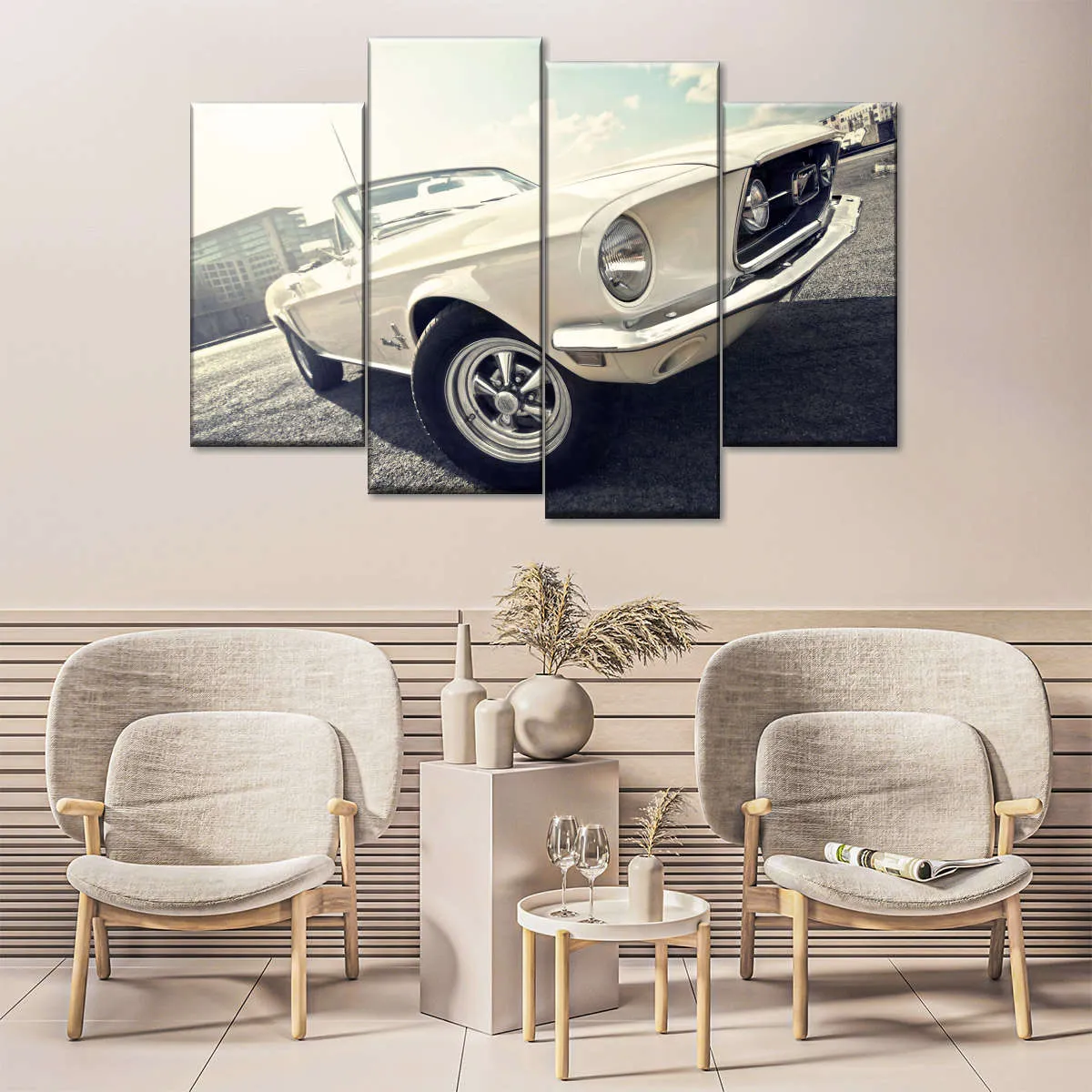 1968 Ford Mustang Convertible Car Wall Art