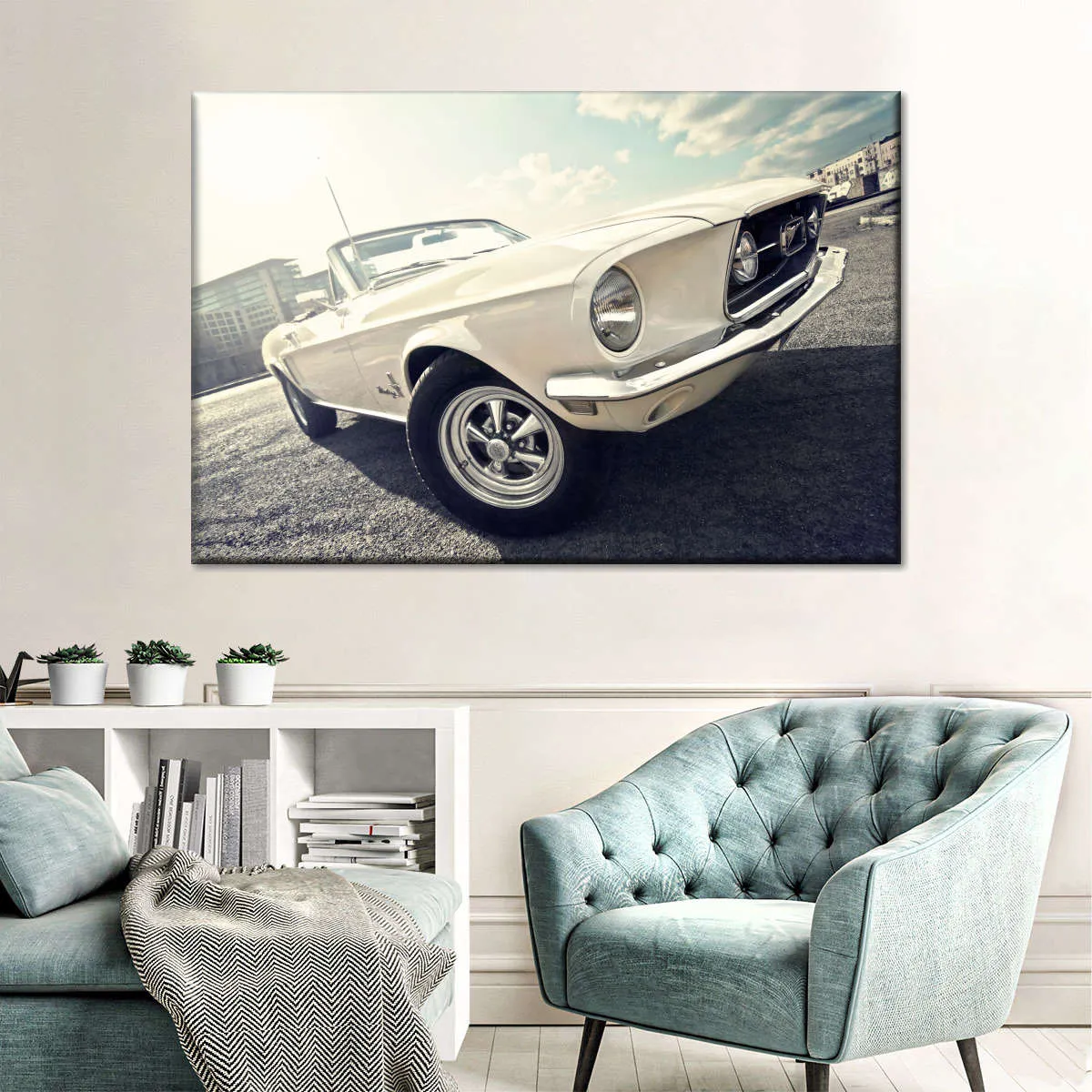 1968 Ford Mustang Convertible Car Wall Art