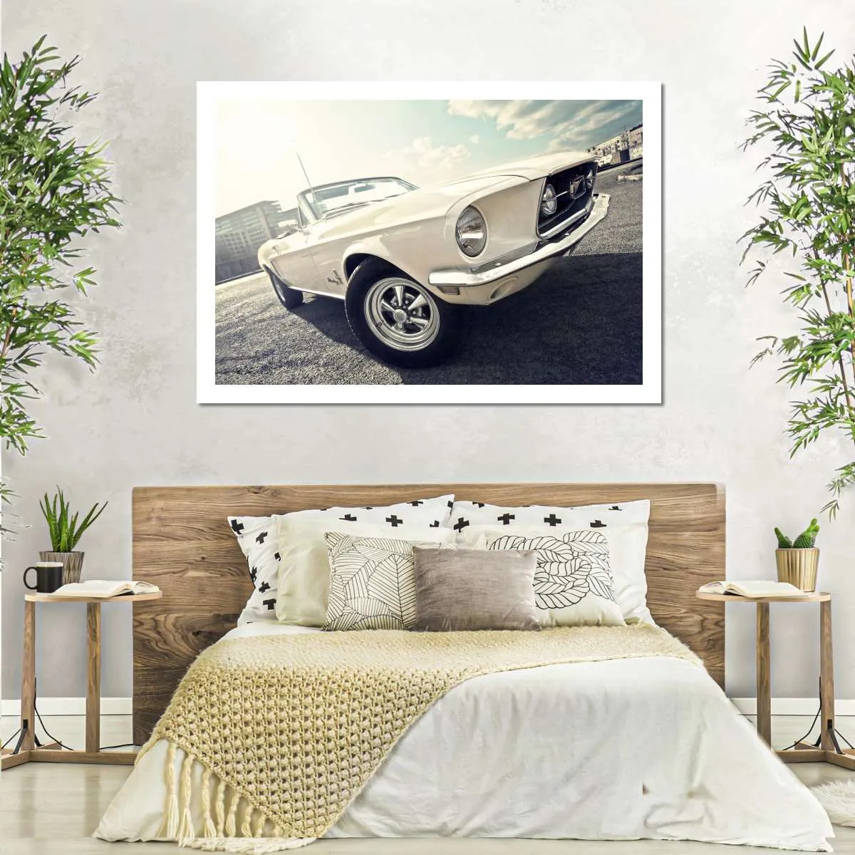 1968 Ford Mustang Convertible Car Wall Art