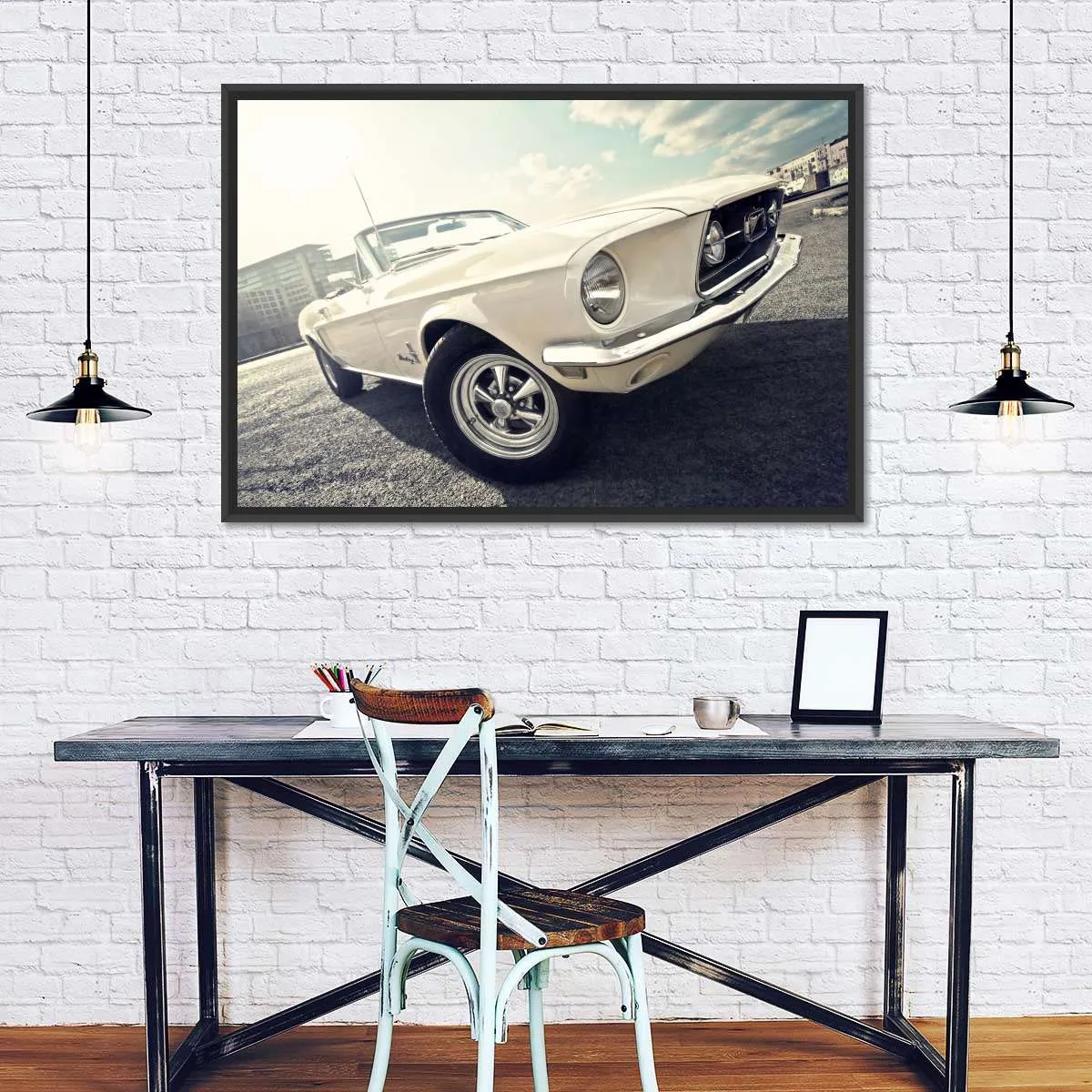 1968 Ford Mustang Convertible Car Wall Art
