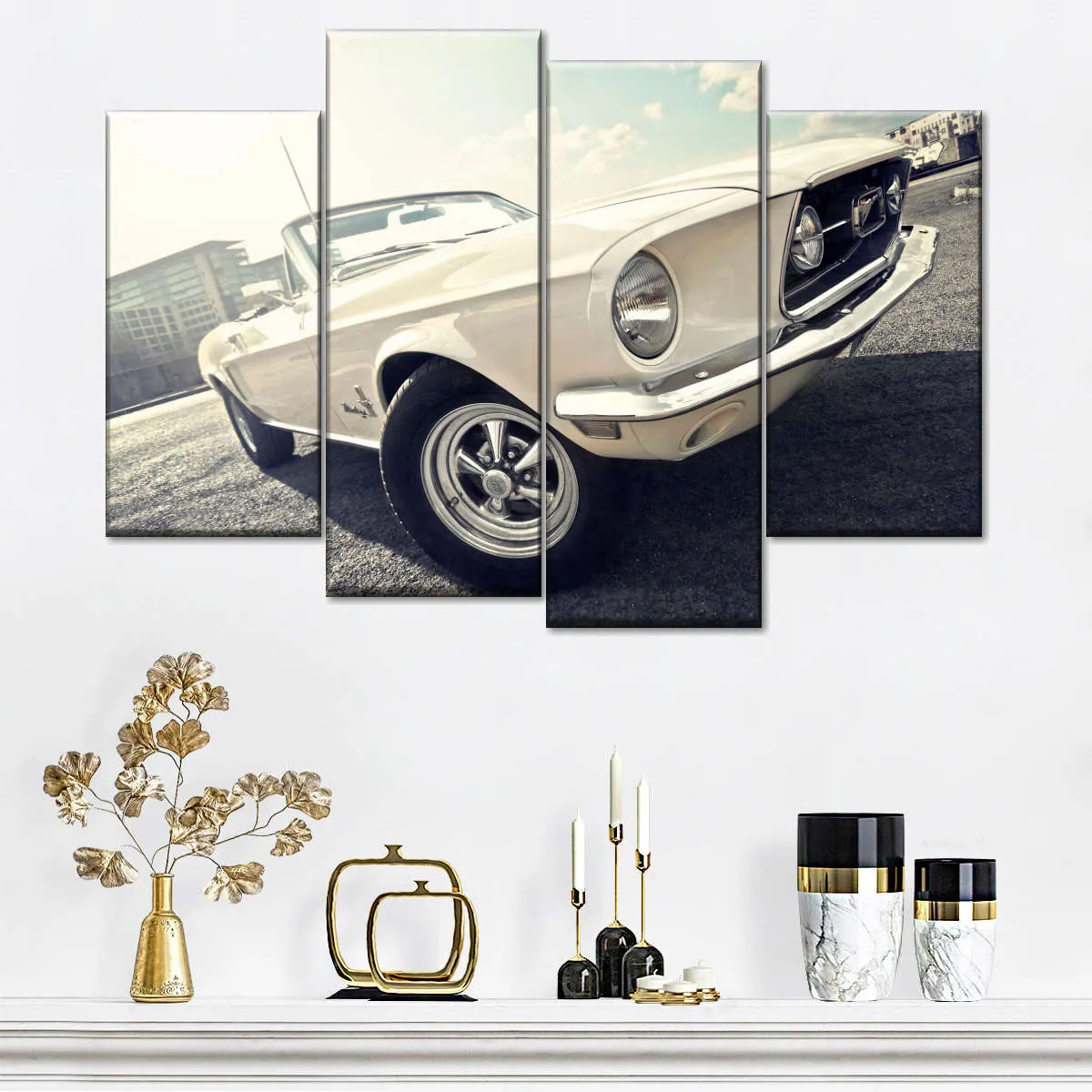 1968 Ford Mustang Convertible Car Wall Art