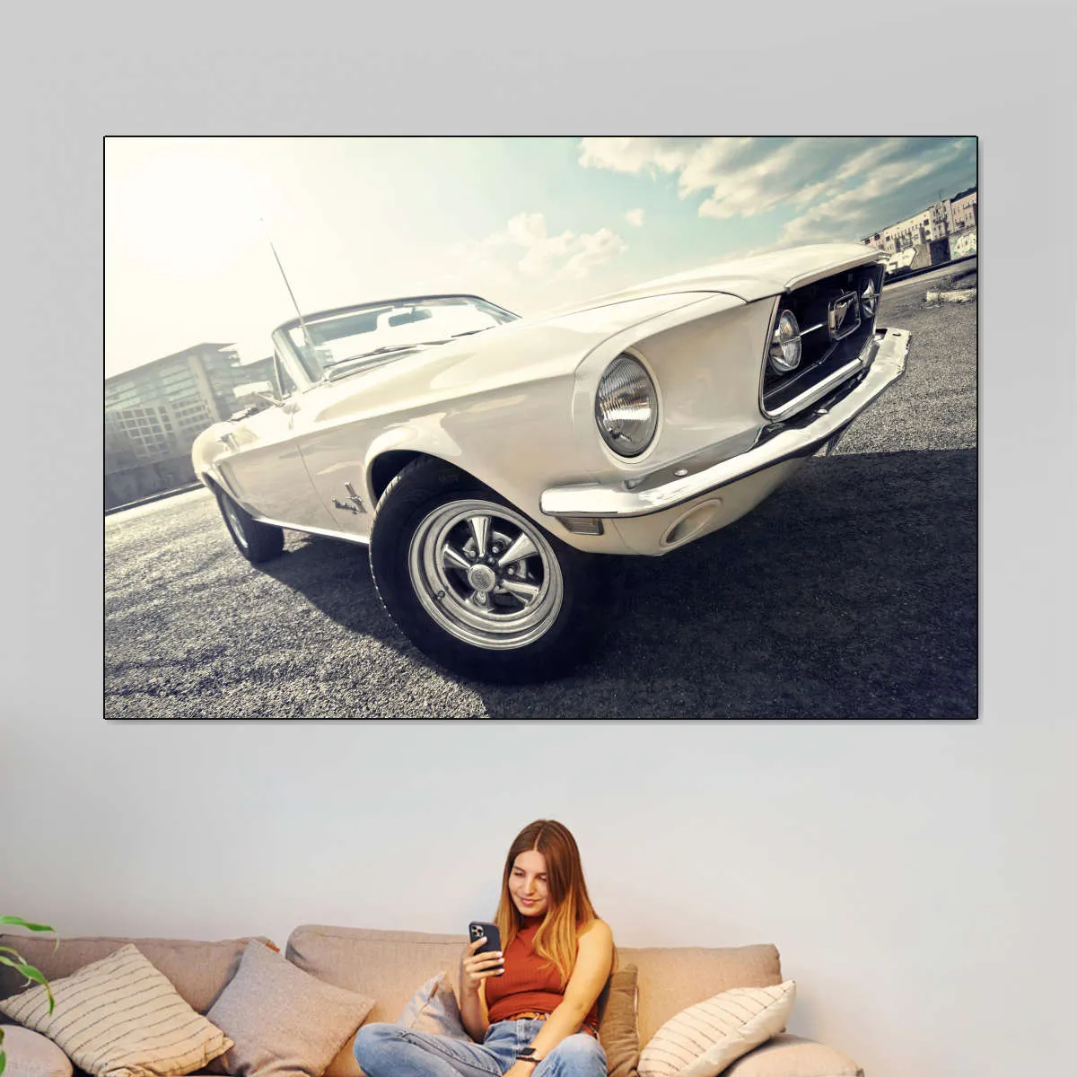 1968 Ford Mustang Convertible Car Wall Art
