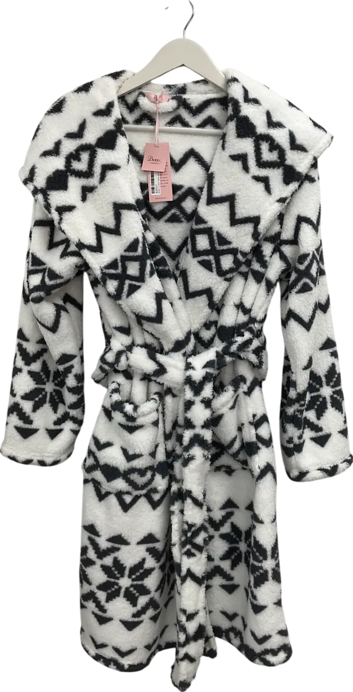 boux avenue White Fairisle Borg Midi Robe UK M