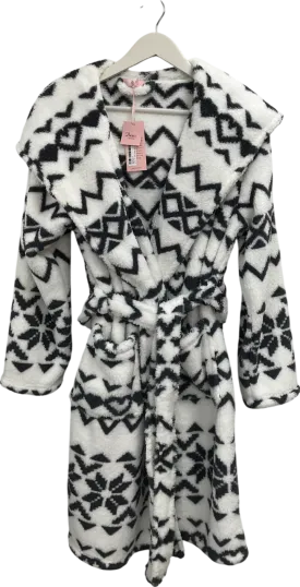 boux avenue White Fairisle Borg Midi Robe UK M