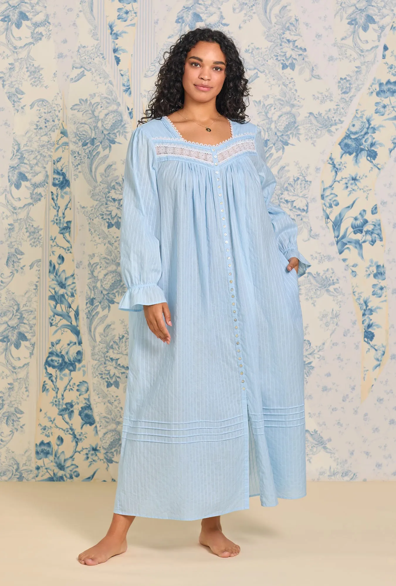 Dobby Stripe Button Front Robe