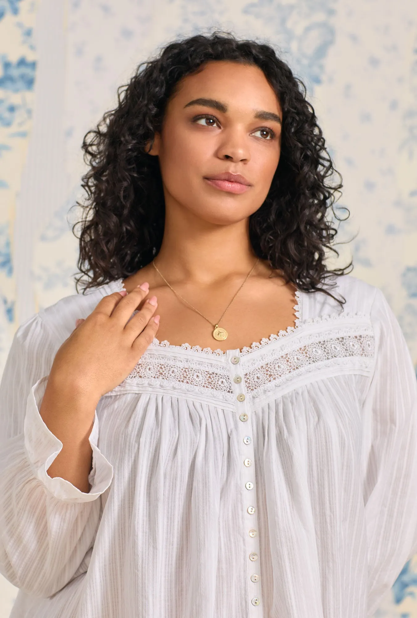 Dobby Stripe Button Front Robe