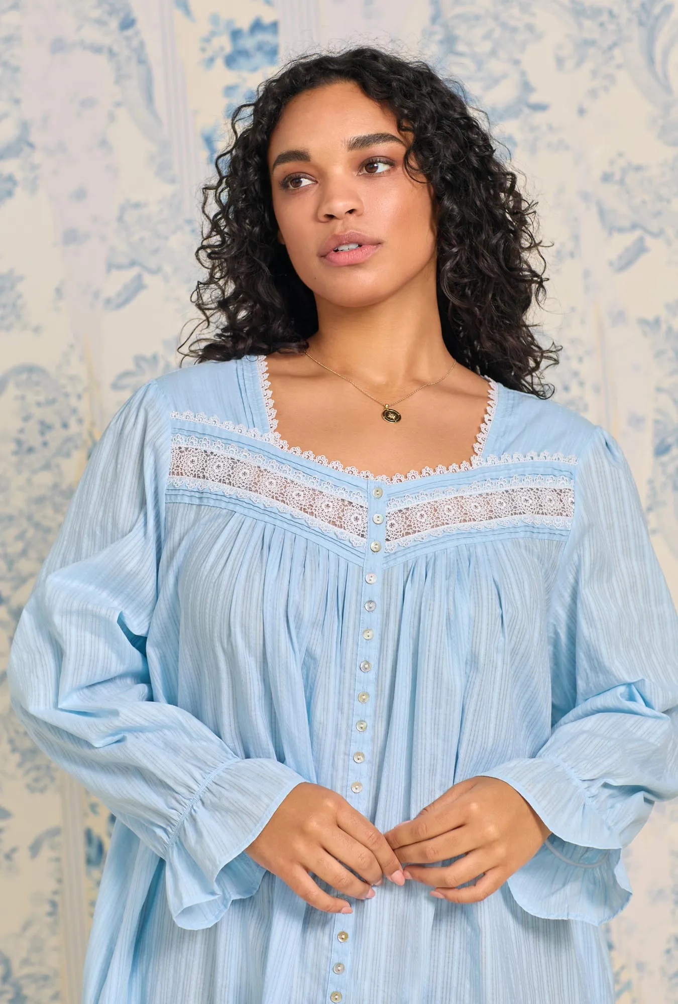 Dobby Stripe Button Front Robe