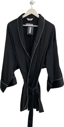Lounge Underwear Black Sparkle Satin Robe UK XL/XXL
