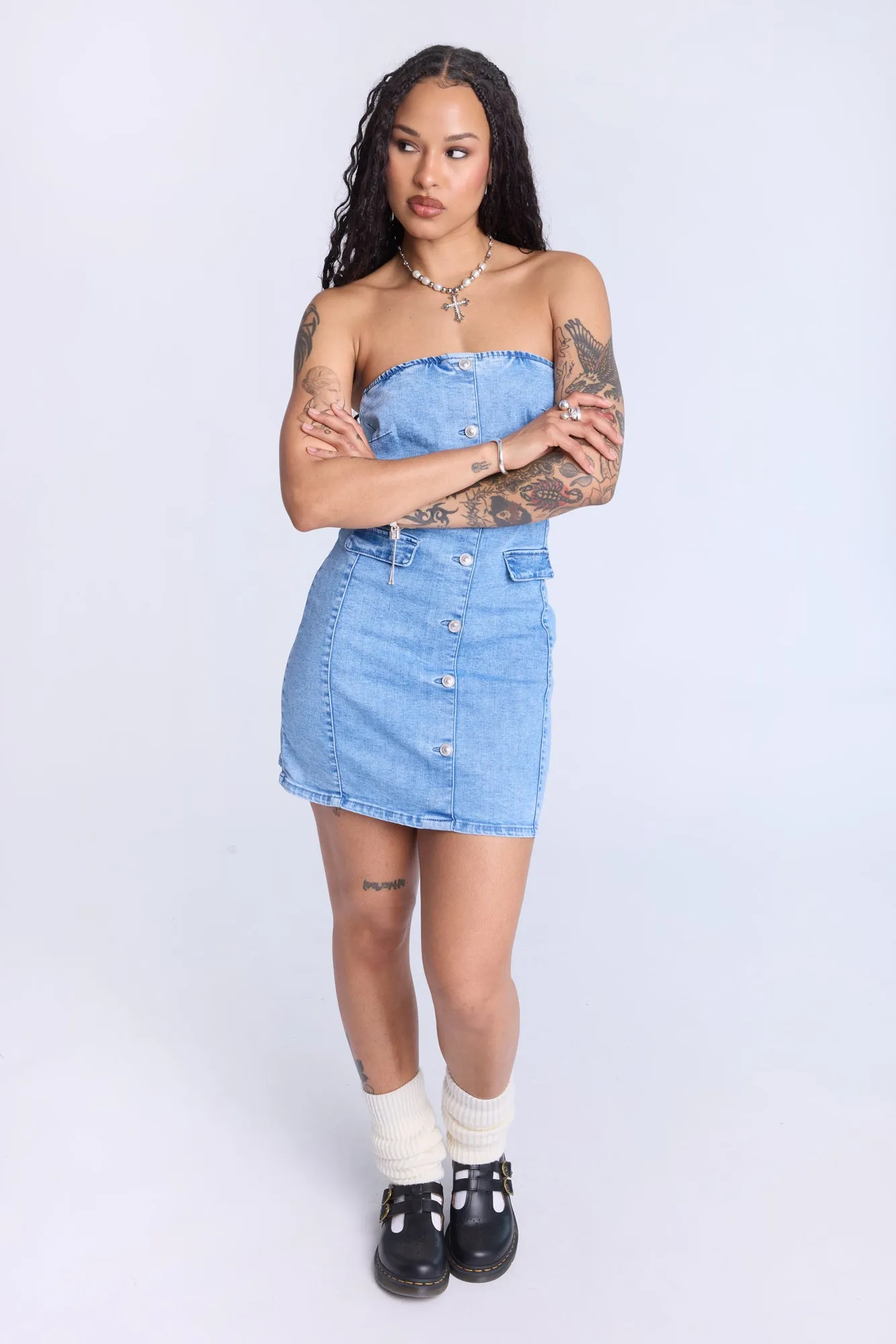 Mini robe en denim