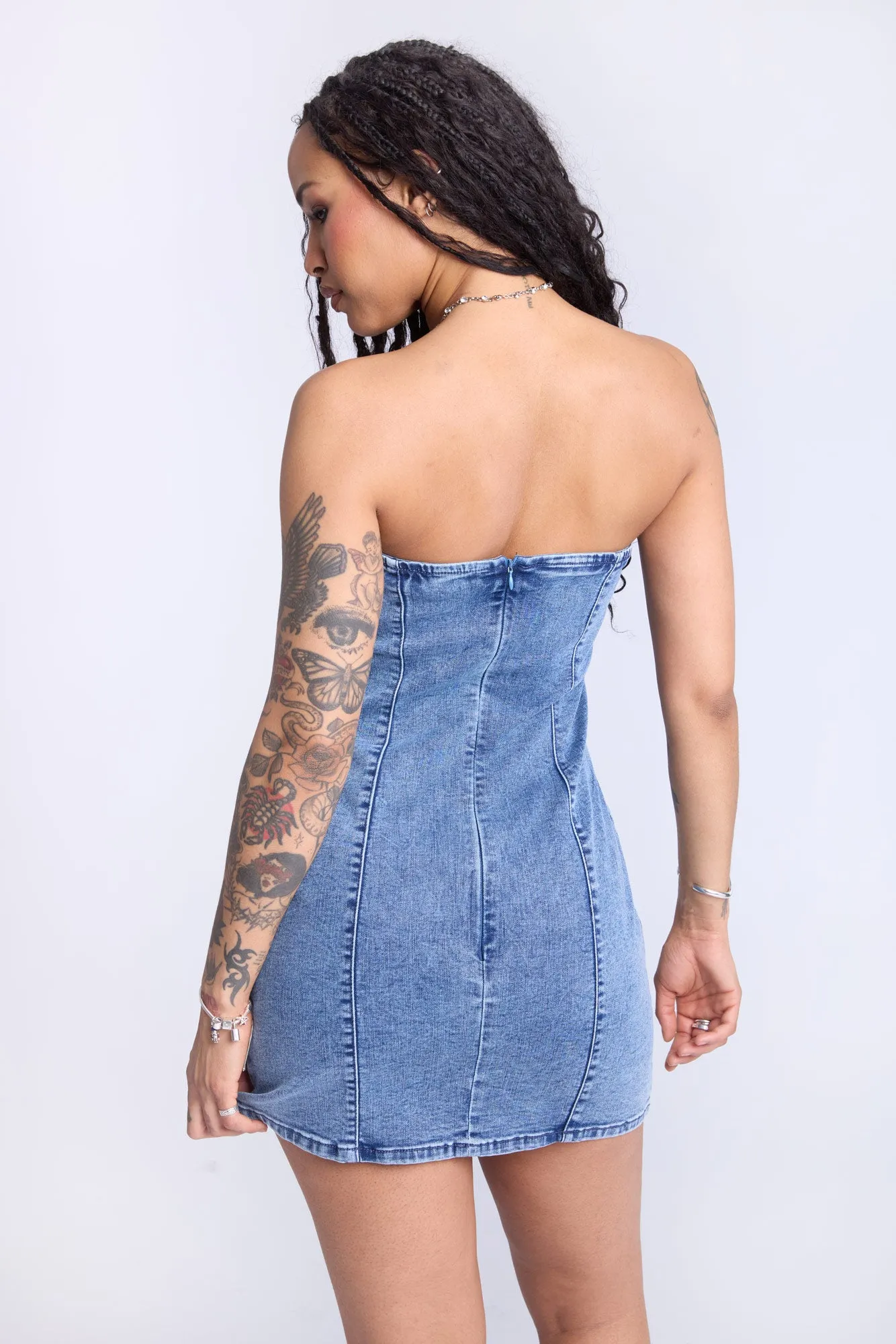 Mini robe en denim
