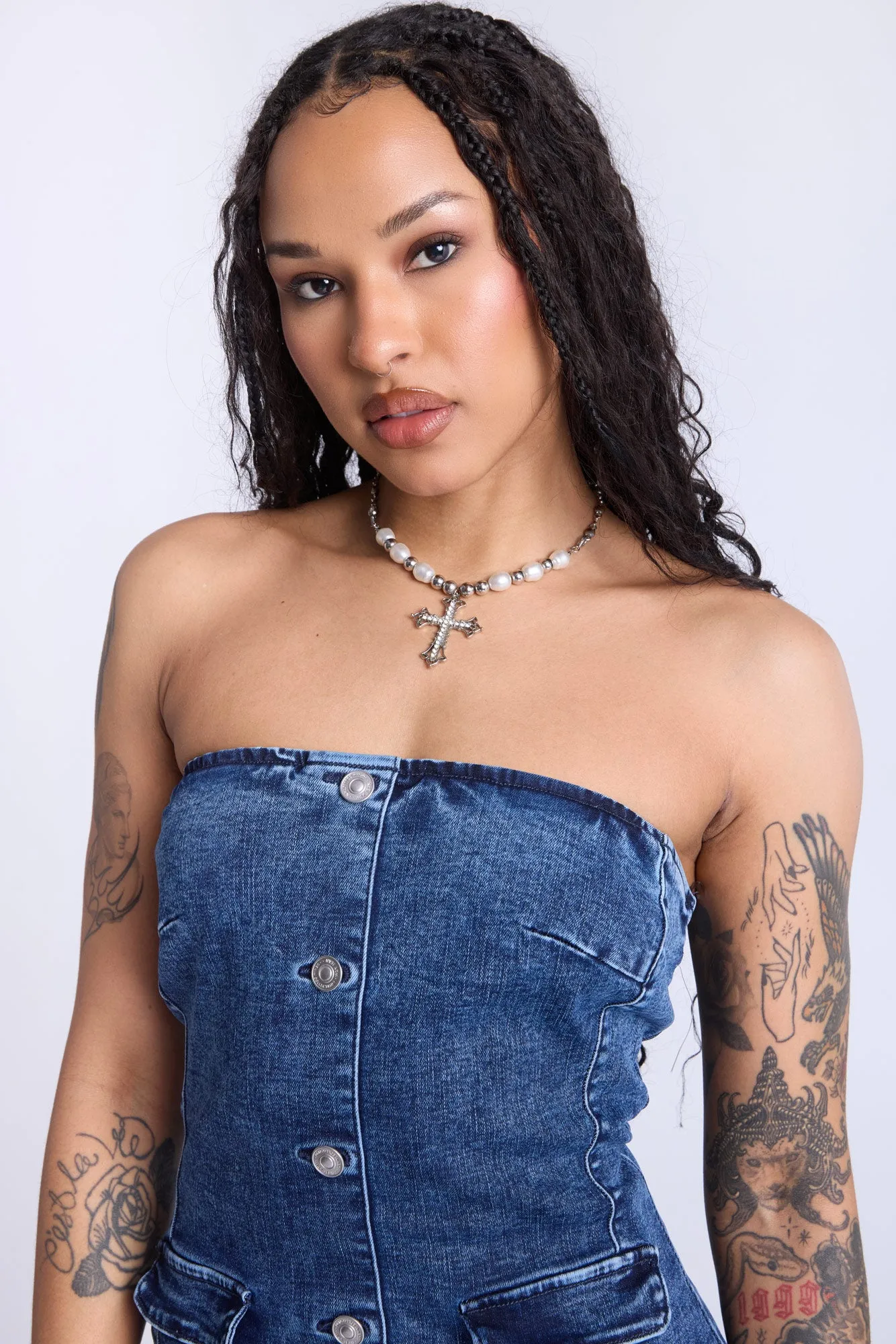 Mini robe en denim