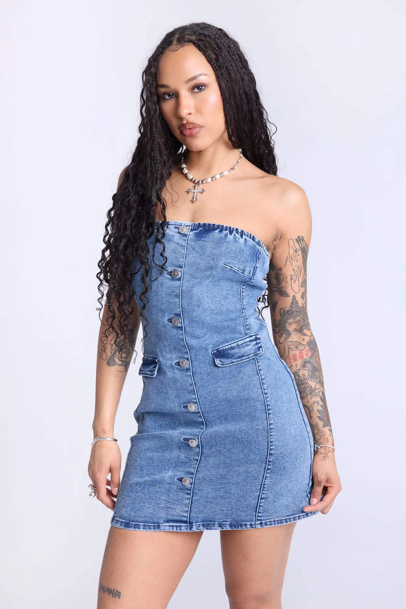 Mini robe en denim