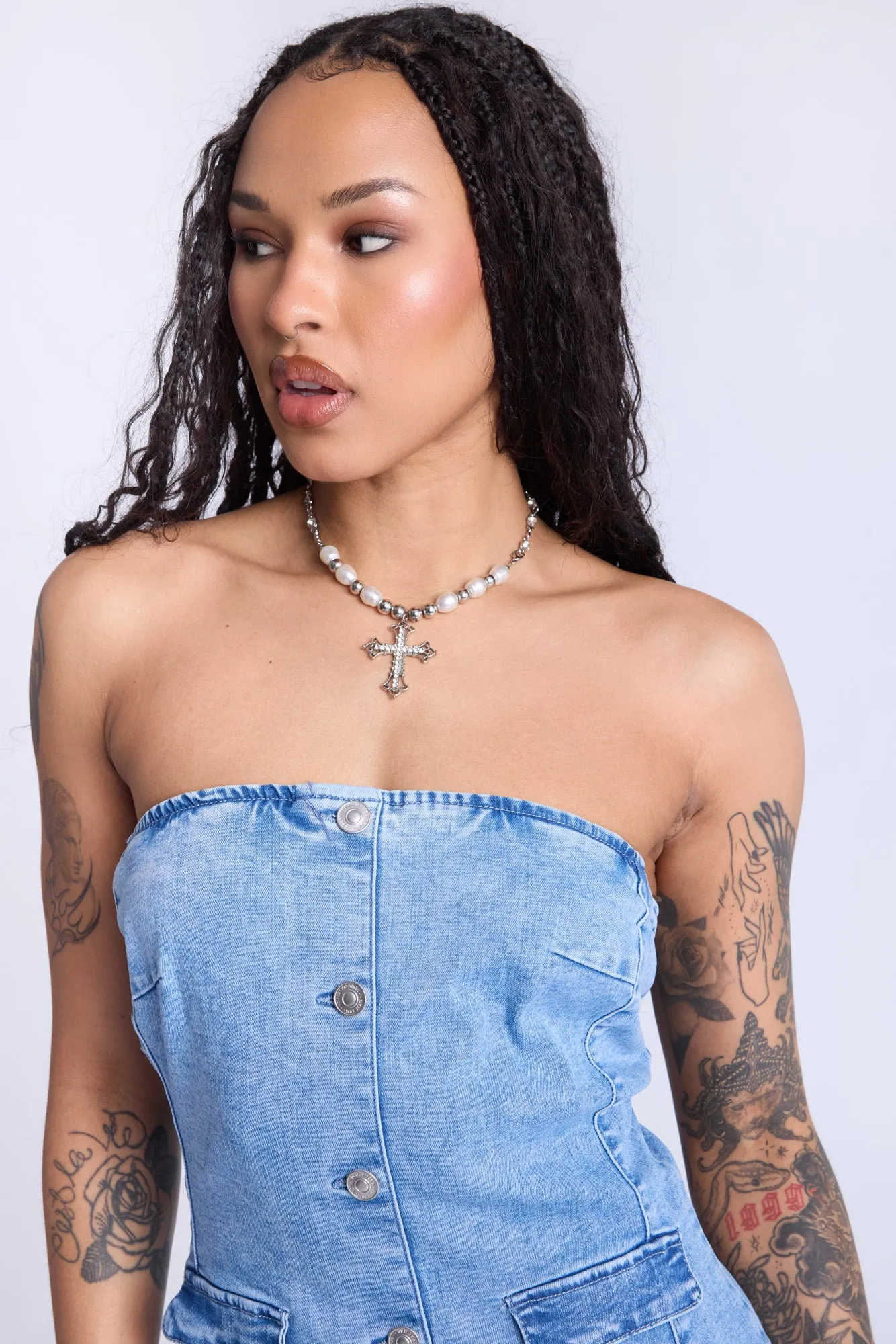 Mini robe en denim