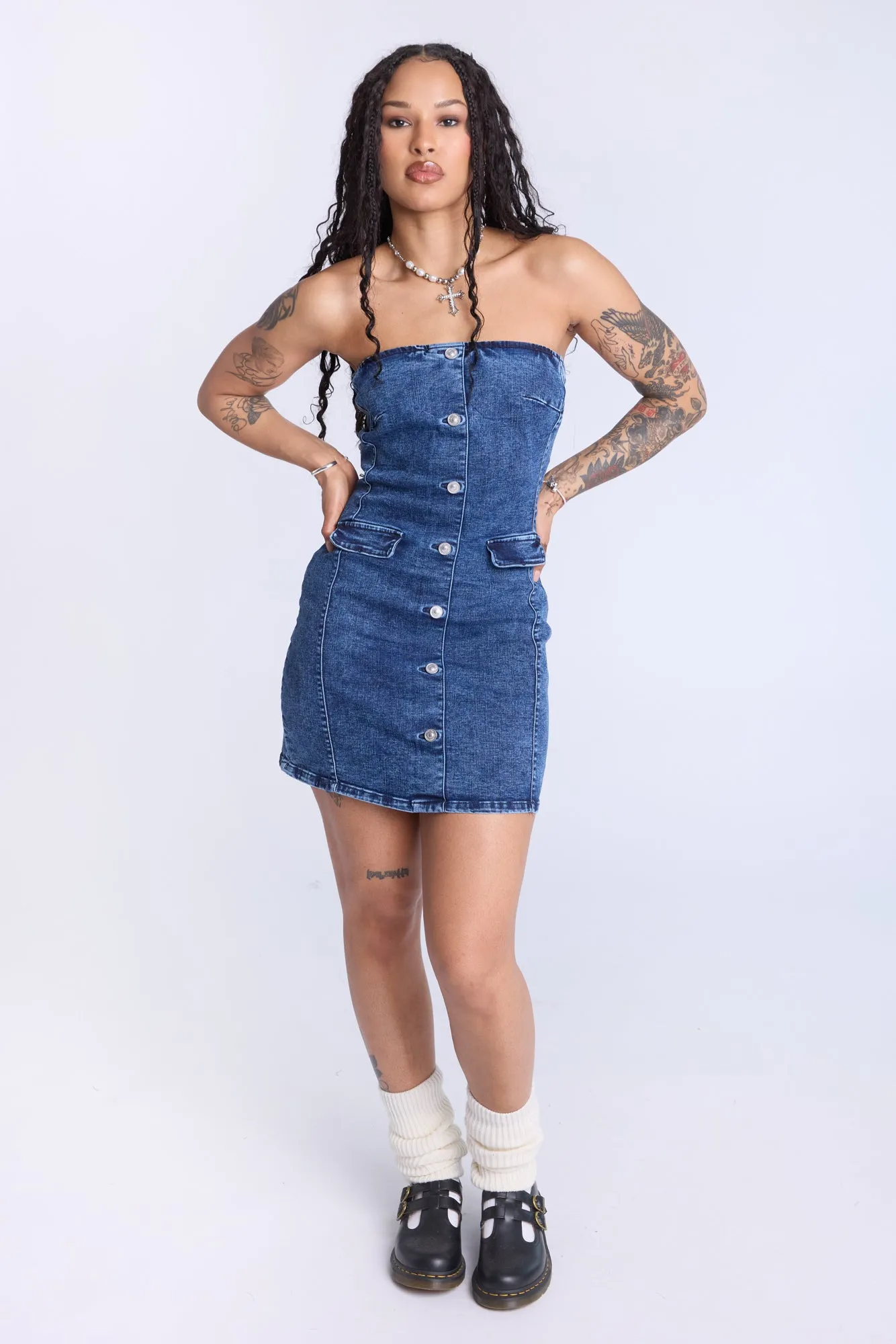Mini robe en denim