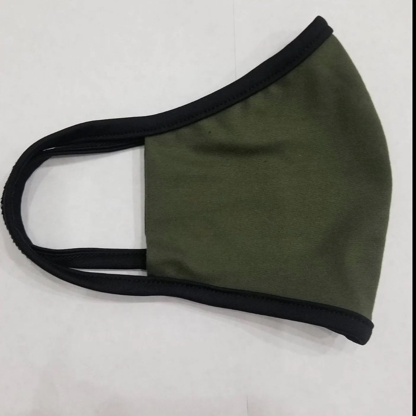 Olive Green USA Made Face Mask & Face Wear Jersey Knit Spandex