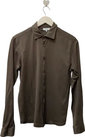 REISS Green Modal Blend Cutaway Collar Shirt UK S