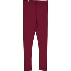 Rib Leggings - red plum
