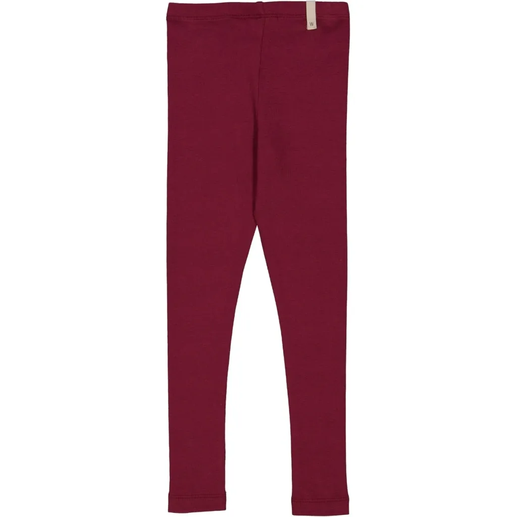 Rib Leggings - red plum