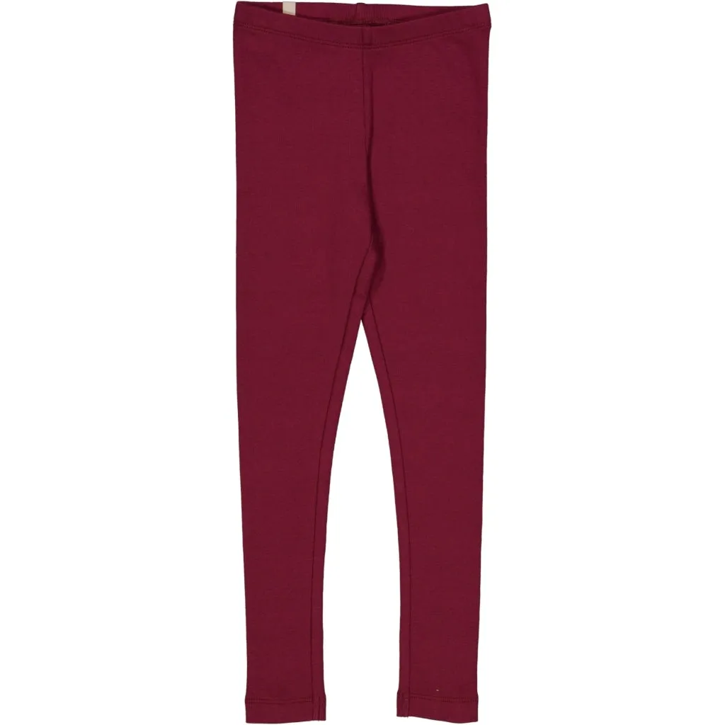 Rib Leggings - red plum