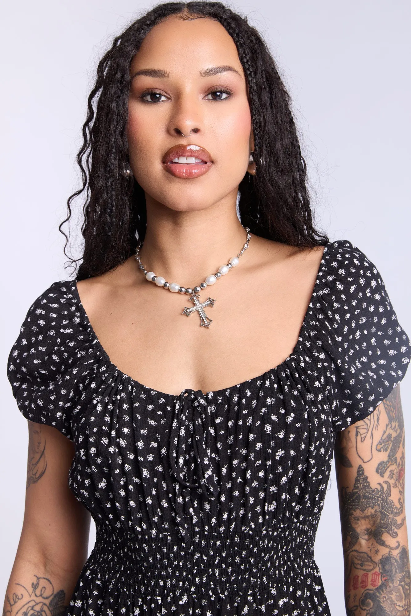 Robe en rayonne imprimée
