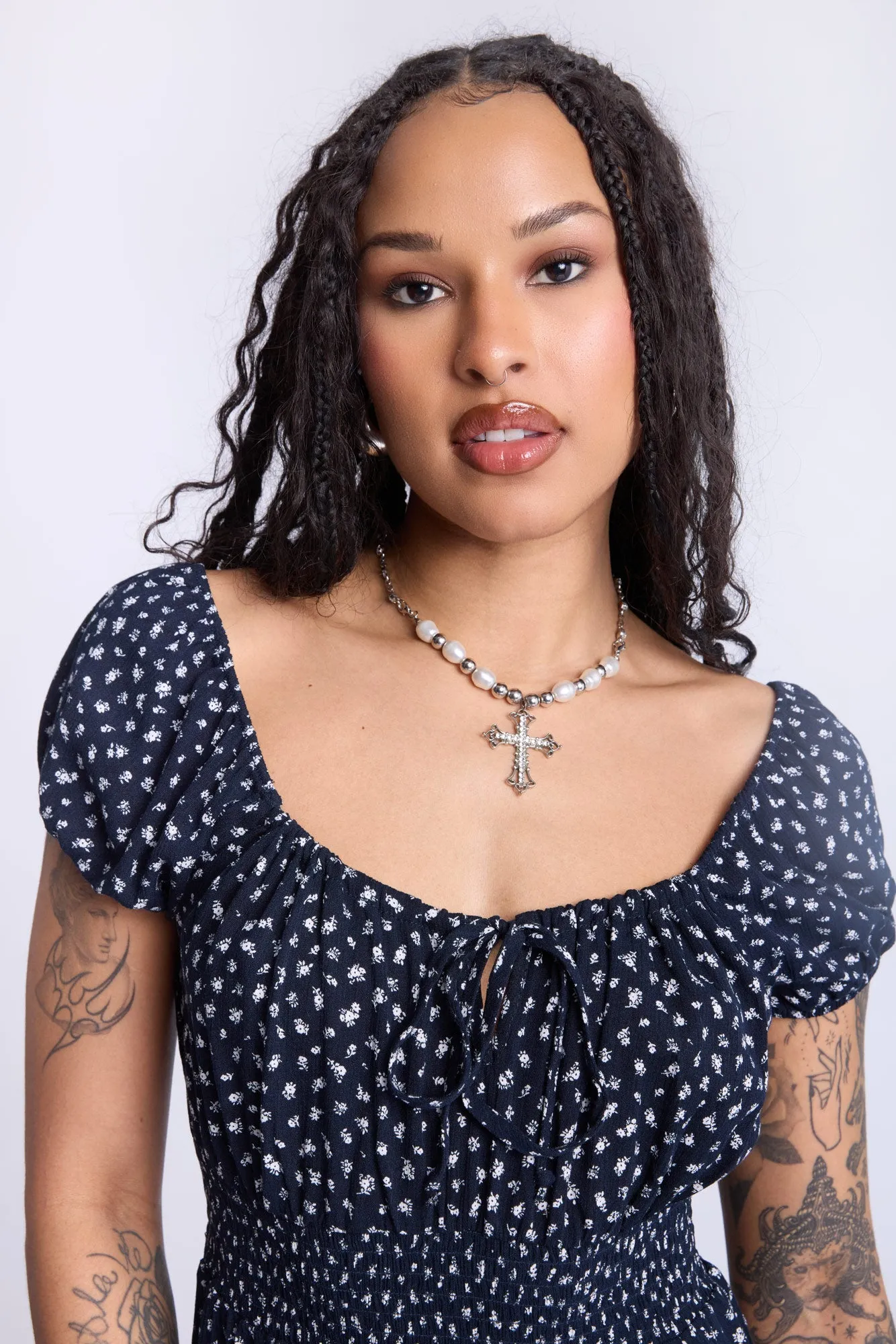 Robe en rayonne imprimée
