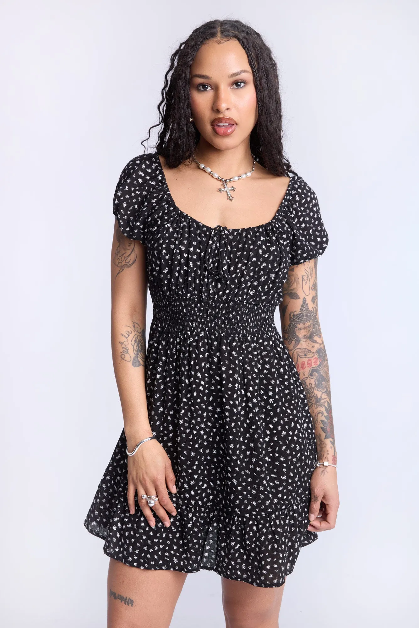 Robe en rayonne imprimée