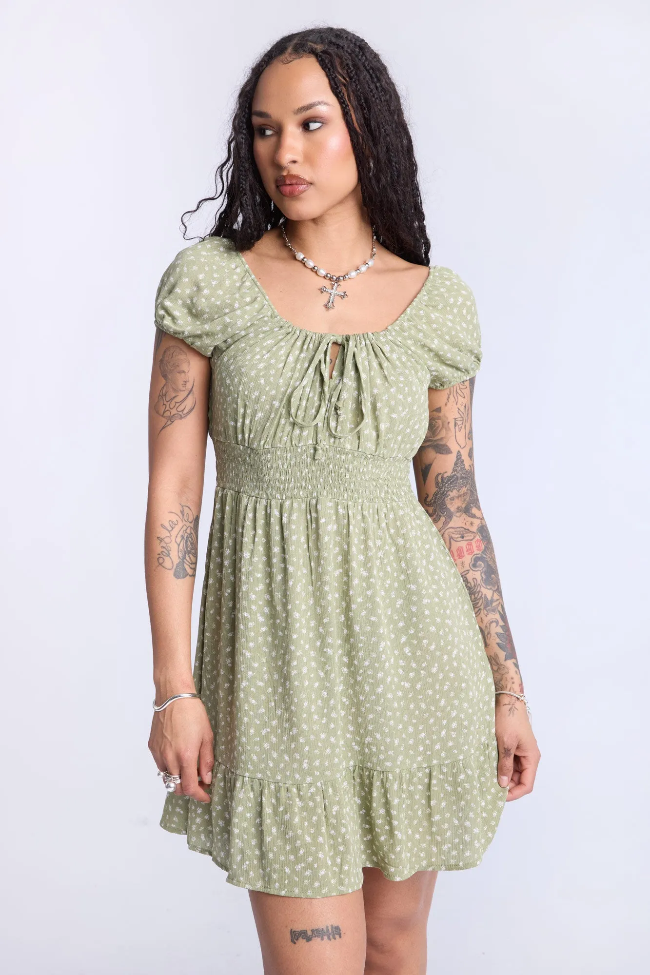 Robe en rayonne imprimée