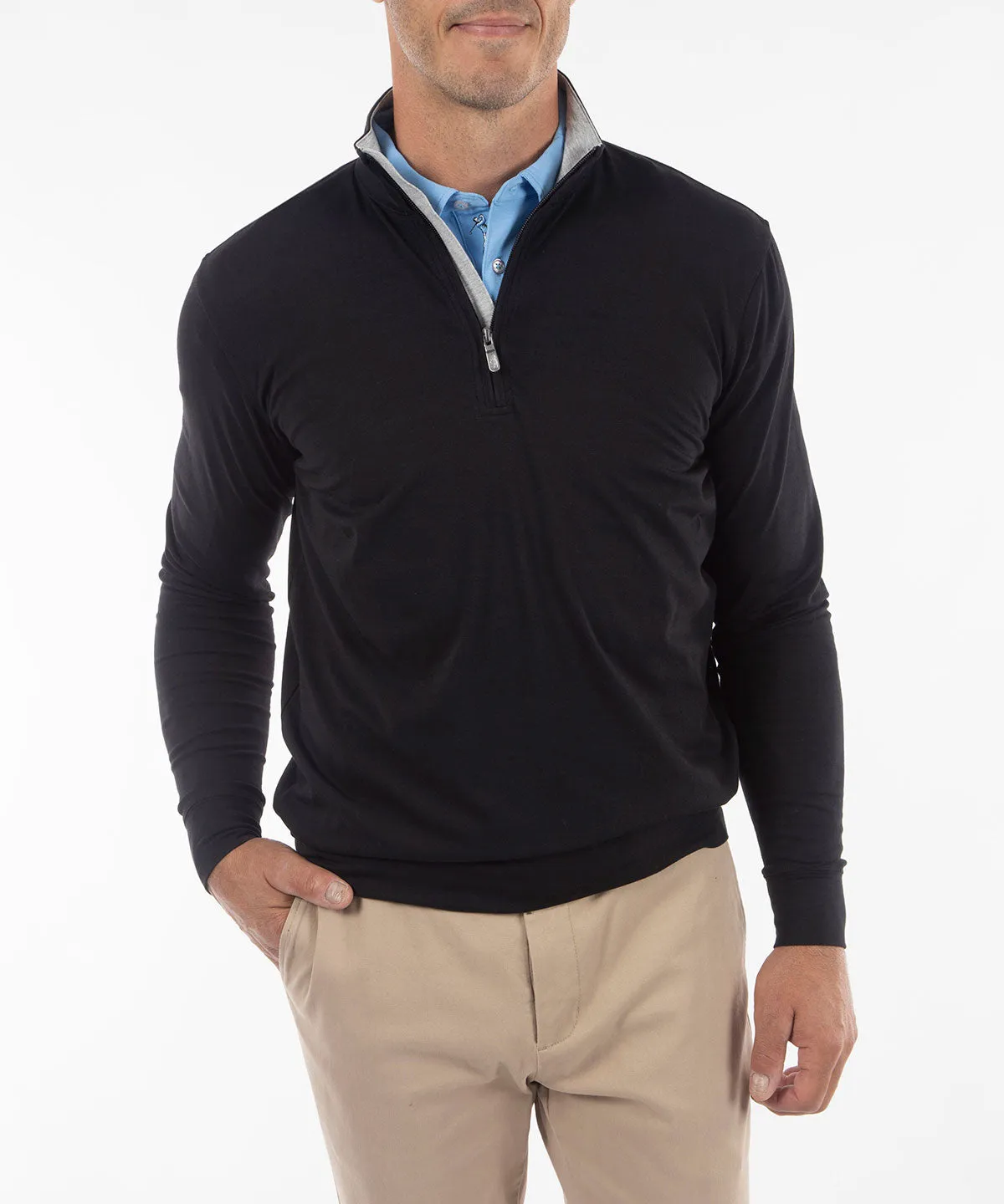 Signature Liquid Cotton Performance Long-Sleeve Quarter-Zip Pullover