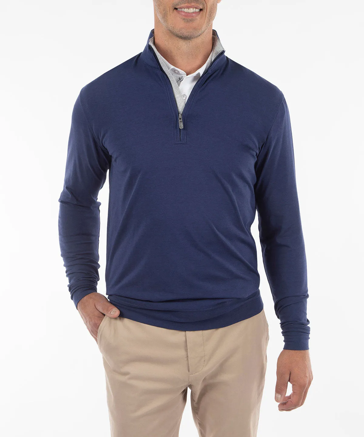 Signature Liquid Cotton Performance Long-Sleeve Quarter-Zip Pullover