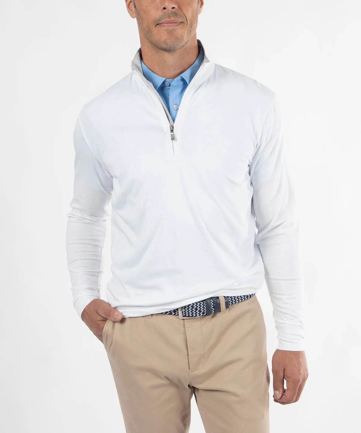 Signature Liquid Cotton Performance Long-Sleeve Quarter-Zip Pullover