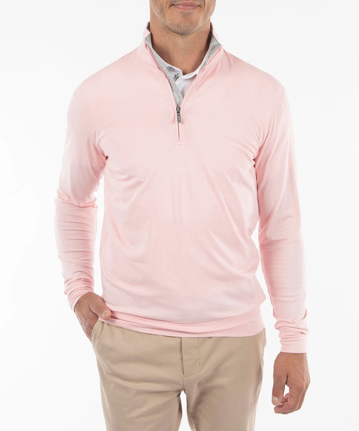 Signature Liquid Cotton Performance Long-Sleeve Quarter-Zip Pullover