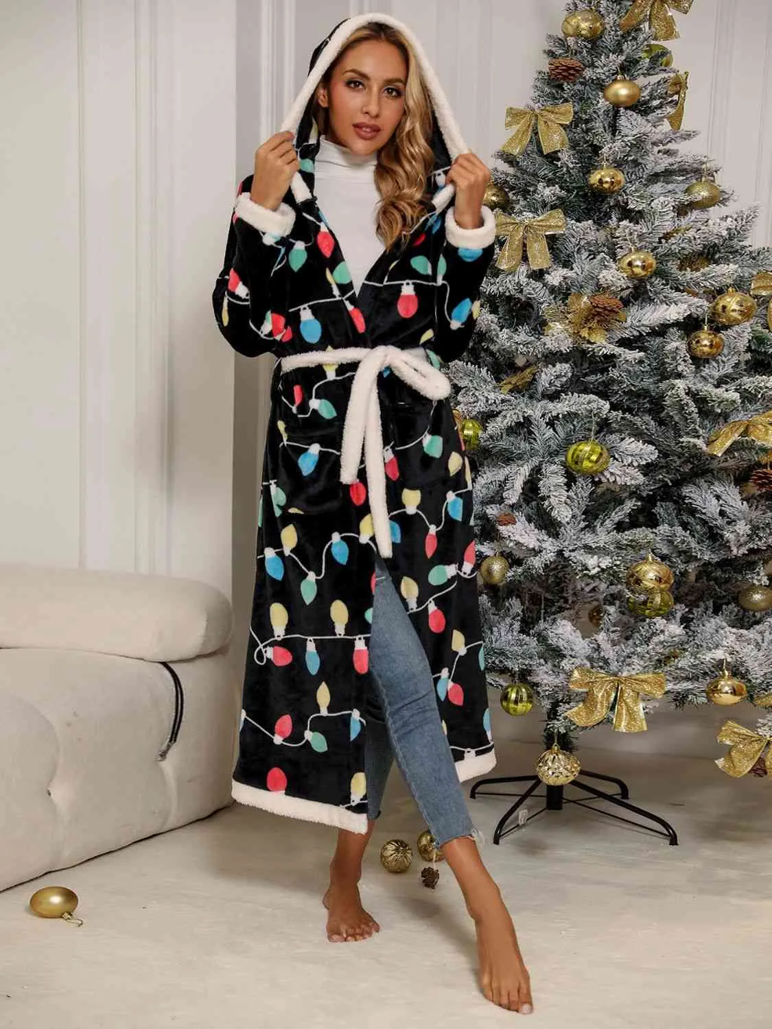 TEEK - Tie Waist Hooded Robe