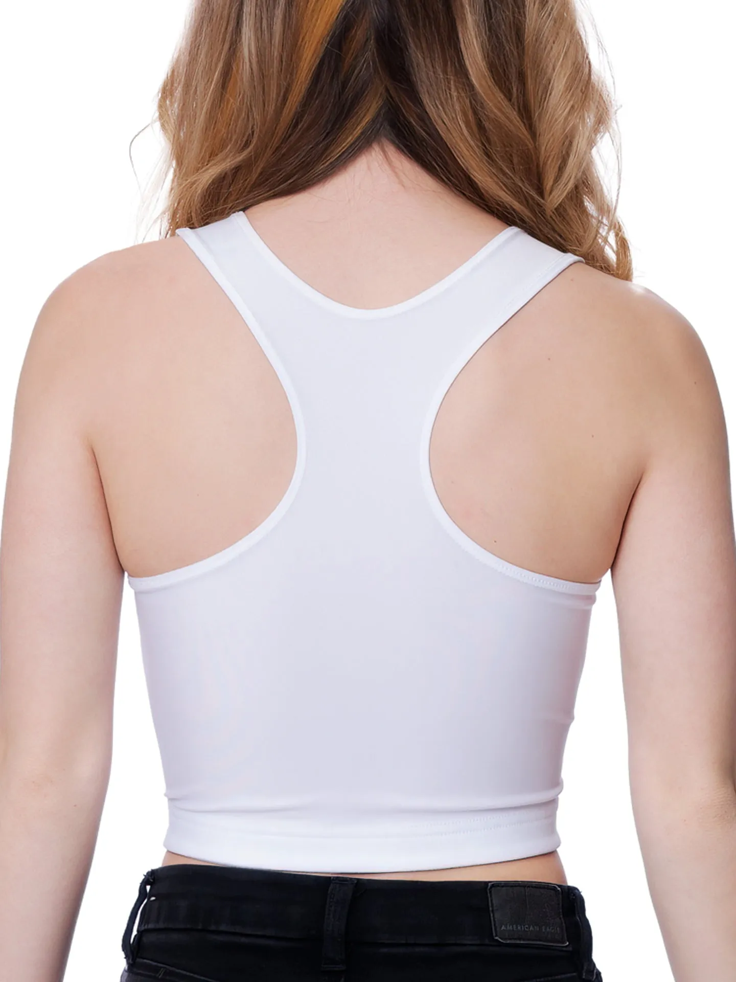 UNDERWORKS 941 WOMENS RACERBACK CROP TOP CHEST BINDER AND MINIMIZER