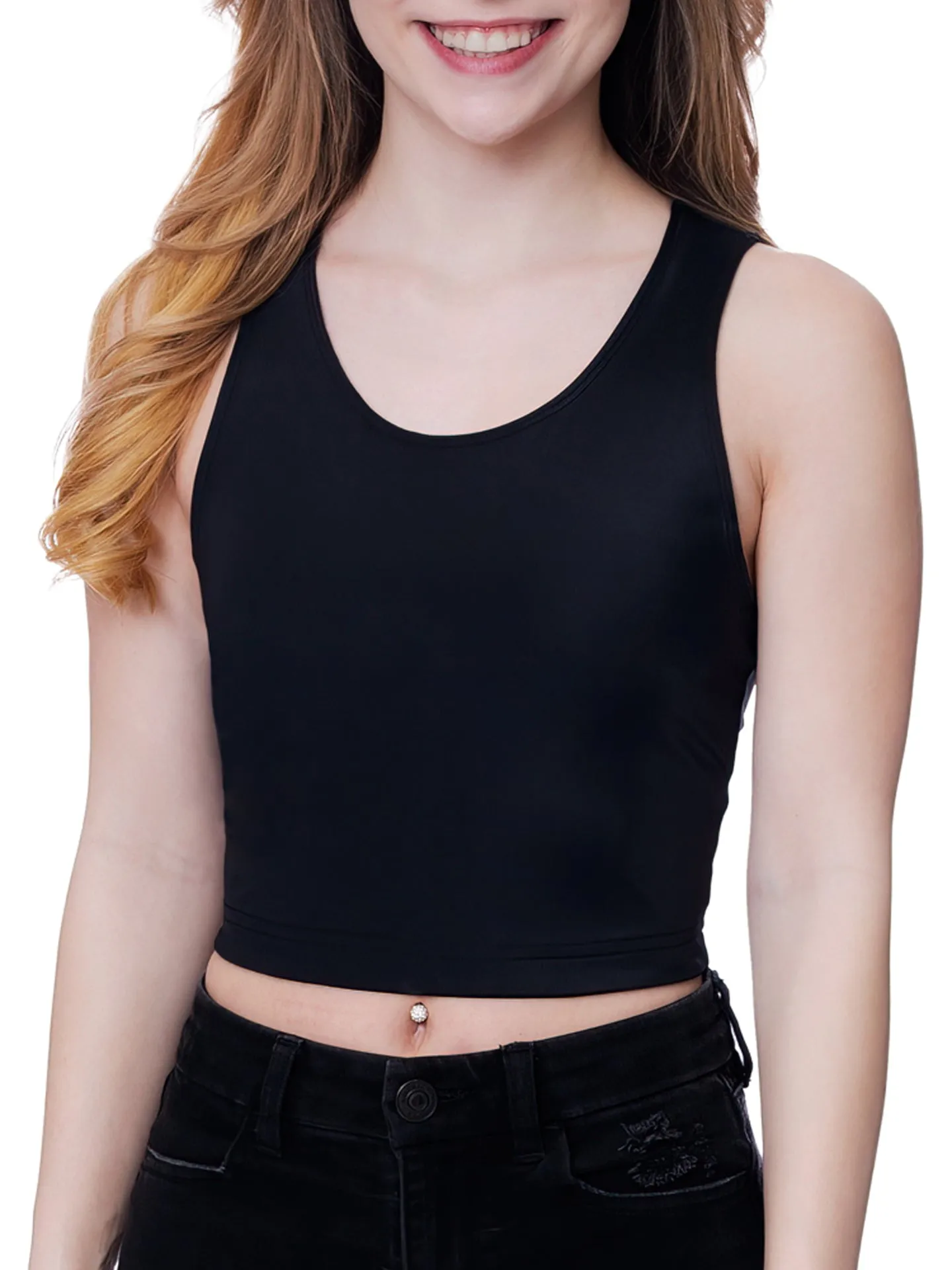UNDERWORKS 941 WOMENS RACERBACK CROP TOP CHEST BINDER AND MINIMIZER